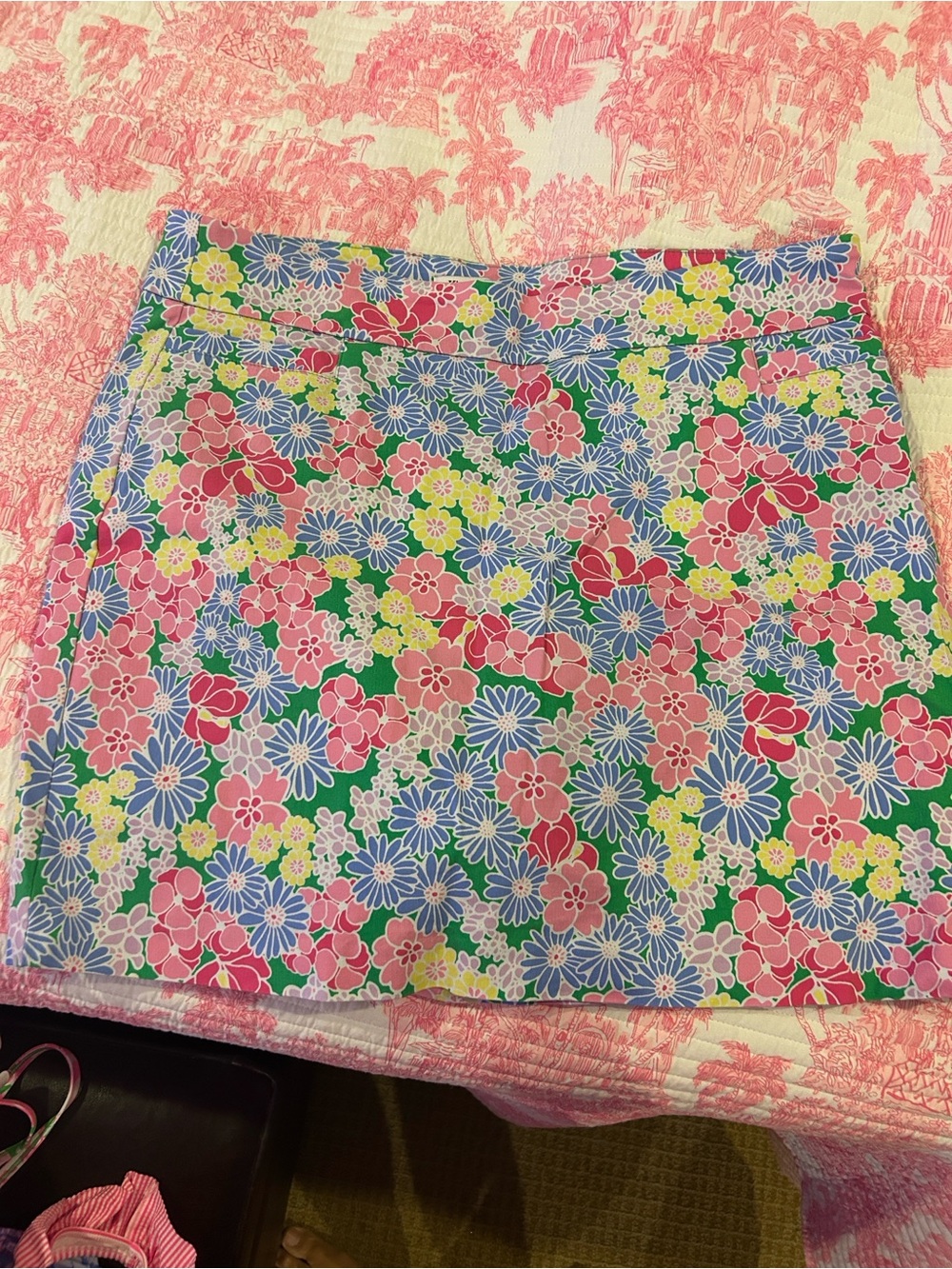 NWOT Kim Rogers Floral Mini Skirt - Pink, Blue & Green size 18